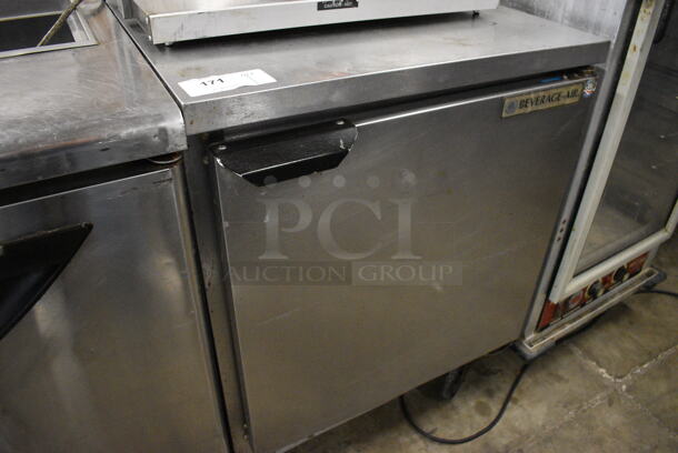 NICE! Beverage Air Model WTF27A Stainless Steel Commercial Single Door Undercounter Cooler on Commercial Casters. 115 Volts, 1 Phase. 27x30x35.5. Tested and Working! - Image 2 of 5