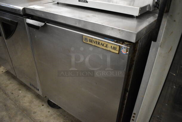 NICE! Beverage Air Model WTF27A Stainless Steel Commercial Single Door Undercounter Cooler on Commercial Casters. 115 Volts, 1 Phase. 27x30x35.5. Tested and Working! - Image 3 of 5