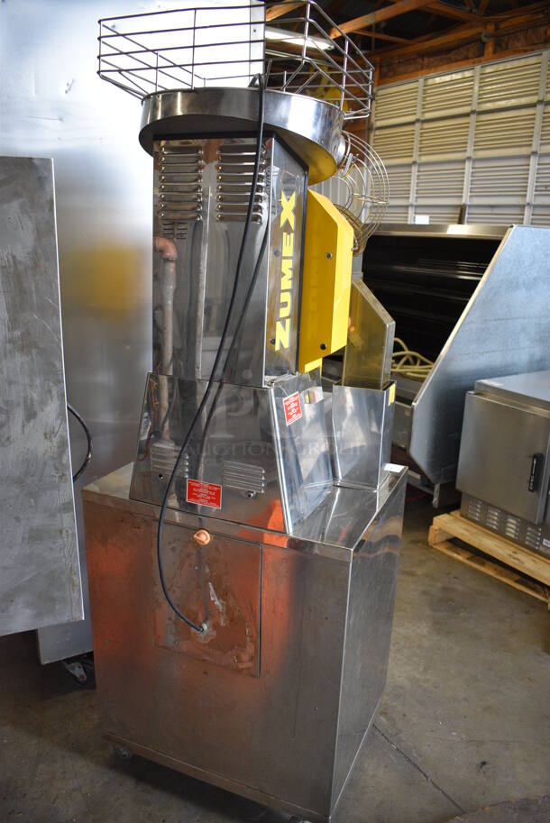 SWEET! Zumex Stainless Steel Commercial Floor Style Citrus Juicer on Commercial Casters. 115 Volts, 1 Phase. 26.5x24x72. Tested and Refrigeration Works But Parts Do Not Move - Image 9 of 10