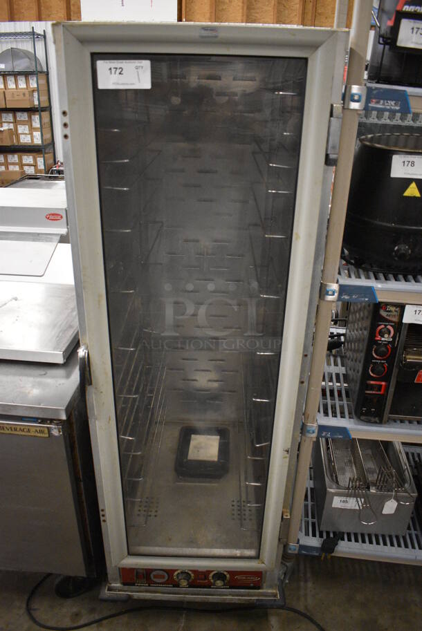 NICE! 2009 Win-holt Model NHPL-1825-CAB Metal Commercial Single Door Reach In Heater Proofer Cabinet on Commercial Casters. 24x32x70. Tested and Powers On But Does Not Get Warm