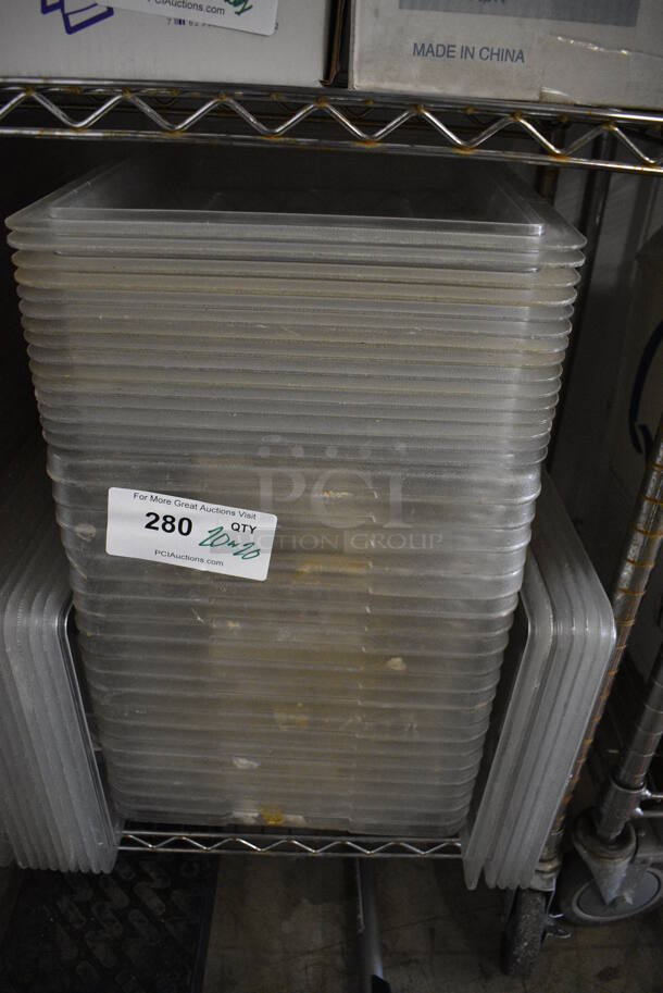 20 Clear Poly Bins w/ 20 Lids. 12x18x3. 20 Times Your Bid!