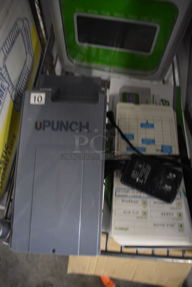 uPunch Model HN3000 Countertop Time Clock w/ Gray Poly Timecard Holder and Timecards! 8x4.5x10 - Image 3 of 5