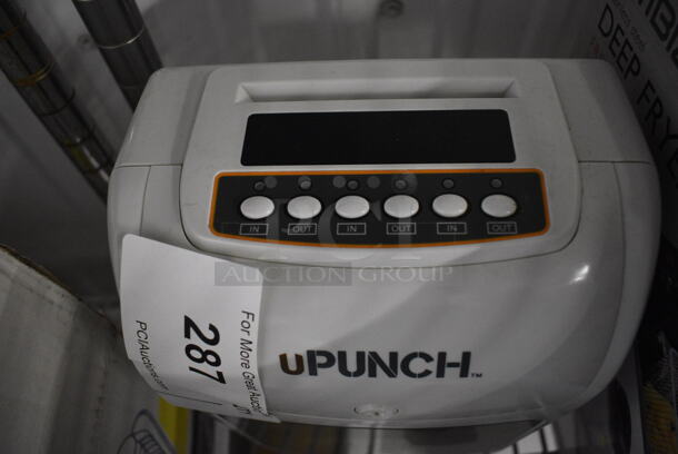 uPunch Model HN3000 Countertop Time Clock w/ Gray Poly Timecard Holder and Timecards! 8x4.5x10 - Image 4 of 5