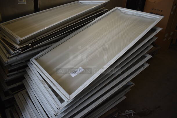 ALL ONE MONEY! PALLET LOT of 24 White Metal Fluorescent Light Fixtures! 48x24x3 - Image 3 of 4