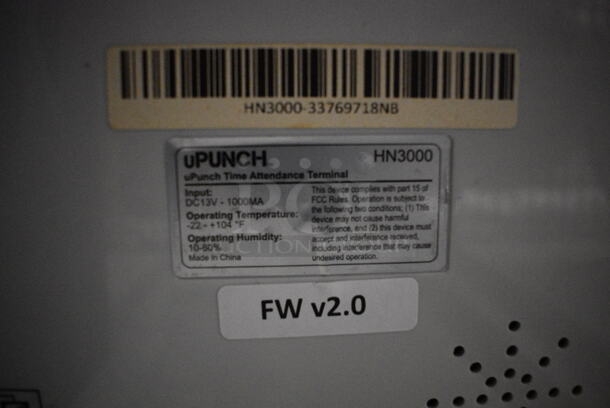 uPunch Model HN3000 Countertop Time Clock w/ Gray Poly Timecard Holder and Timecards! 8x4.5x10 - Image 5 of 5