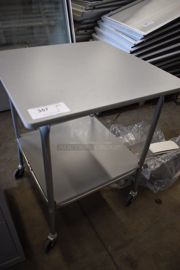 Gray 2 Tier Cart on Commercial Casters. 24x24x30 - Image 2 of 3