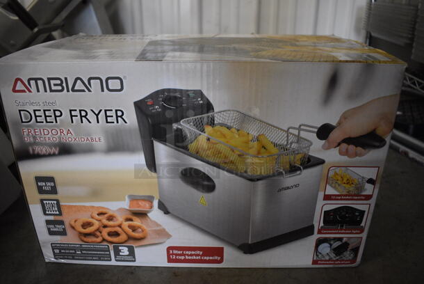 BRAND NEW IN BOX! Ambiano Countertop Stainless Steel Electric Powered Deep Fryer. 9.5x16x10 - Image 4 of 5