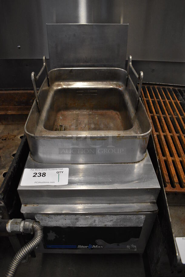 NICE! Star Max Stainless Steel Commercial Countertop Gas Powered Deep Fat Fryer. 12x26x24