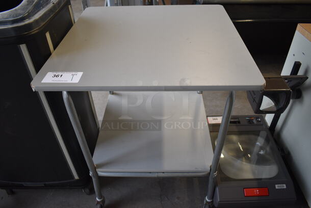 Gray Table w/ Undershelf on Commercial Casters. 24x24x30