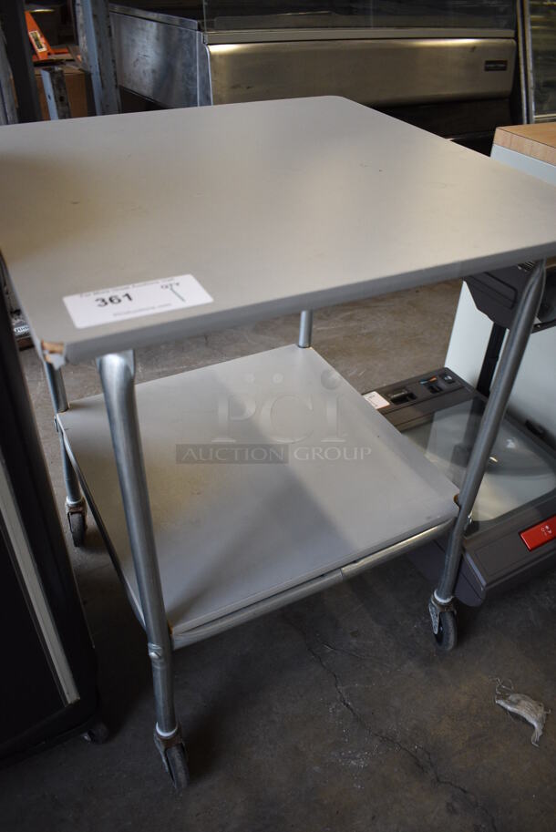 Gray Table w/ Undershelf on Commercial Casters. 24x24x30 - Image 2 of 3