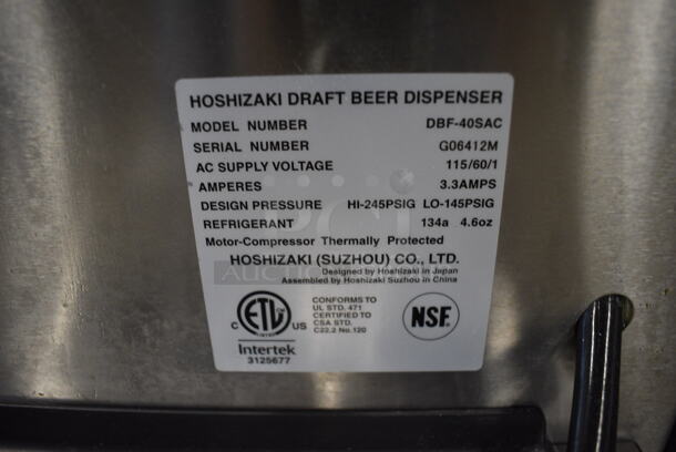 WOW! Hoshizaki Model DBF-40SAC Stainless Steel Commercial Countertop Draft Beer Dispenser. 115 Volts, 1 Phase. 13x26x20 - Image 6 of 6