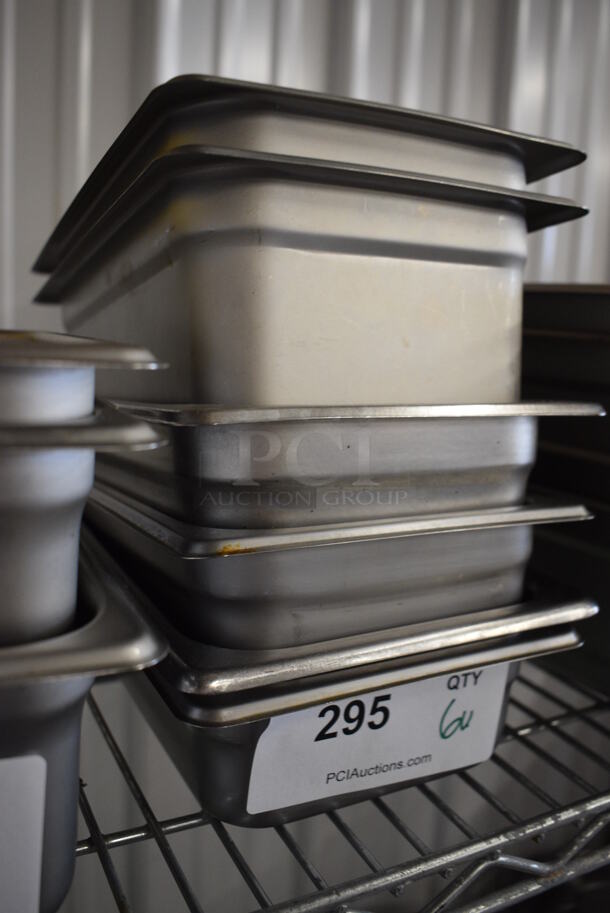 6 Stainless Steel 1/4 Size Drop In Bins. 1/4x2, 1/4x4, 1/4x6. 6 Times Your Bid! - Image 2 of 2