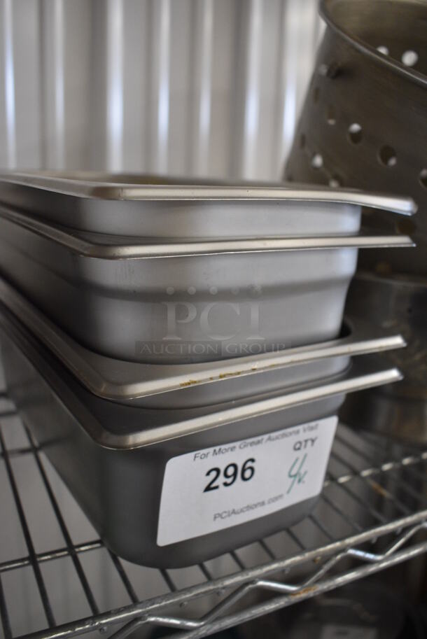 4 Stainless Steel 1/4 Size Drop In Bins. 1/3x4, 1/3x6. 4 Times Your Bid! - Image 2 of 2
