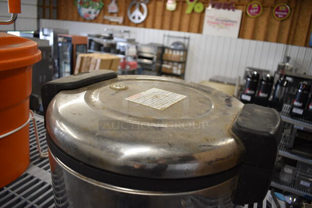 Chrome Finish Countertop Rice Cooker. 18x18x13 - Image 2 of 5