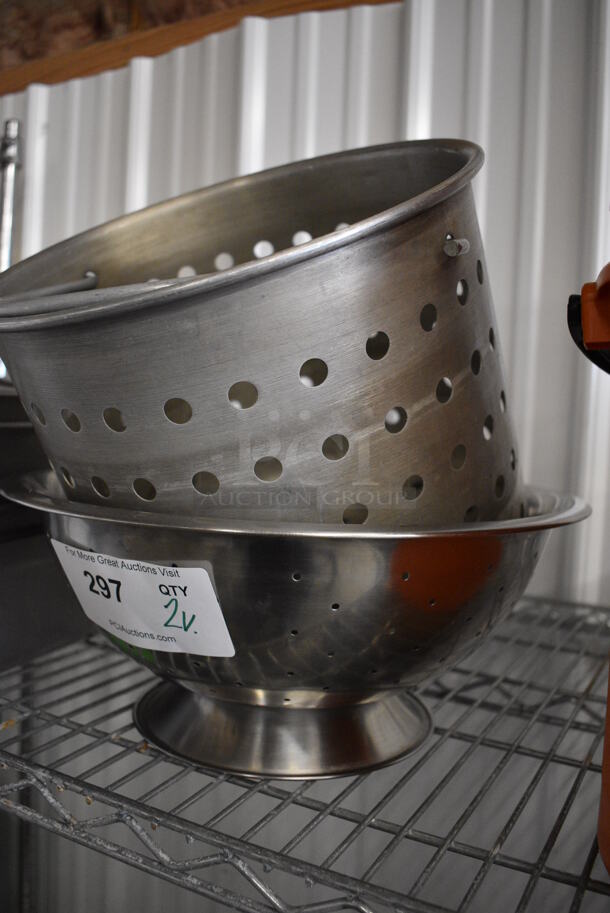 2 Various Metal Strainers. 11x11x9, 13.5x13.5x6. 2 Times Your Bid! - Image 2 of 3