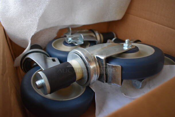 4 BRAND NEW IN BOX! Commercial Casters. 3x5x8. 4 Times Your Bid! - Image 2 of 2