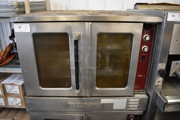2 FANTASTIC! Southbend Stainless Steel Commercial Gas Powered Full Size Convection Ovens w/ View Through Doors, Metal Oven Racks and Thermostatic Controls on Commercial Casters. 38x40x71. 2 Times Your Bid! - Image 5 of 9