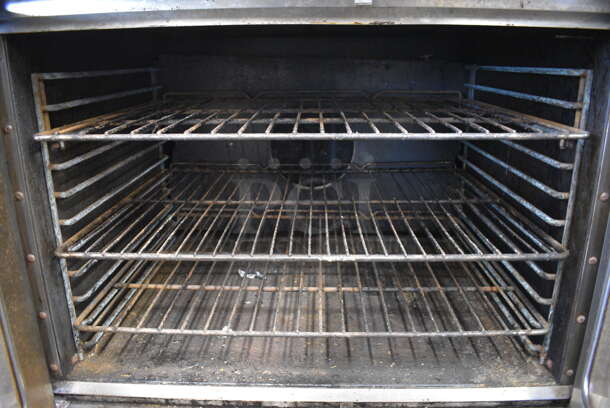 2 FANTASTIC! Southbend Stainless Steel Commercial Gas Powered Full Size Convection Ovens w/ View Through Doors, Metal Oven Racks and Thermostatic Controls on Commercial Casters. 38x40x71. 2 Times Your Bid! - Image 8 of 9