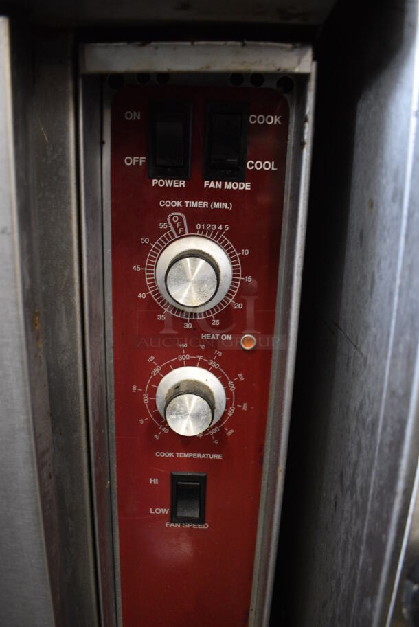 2 FANTASTIC! Southbend Stainless Steel Commercial Gas Powered Full Size Convection Ovens w/ View Through Doors, Metal Oven Racks and Thermostatic Controls on Commercial Casters. 38x40x71. 2 Times Your Bid! - Image 9 of 9