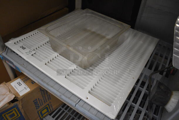 ALL ONE MONEY! Lot of White Cover and Clear Poly 1/2 Size Drop In Bin! 22x22, 1/2x4 - Image 2 of 2