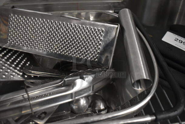 ALL ONE MONEY! Lot of Various Metal Items in Strainer Including Graters and Teaspoons! - Image 3 of 3