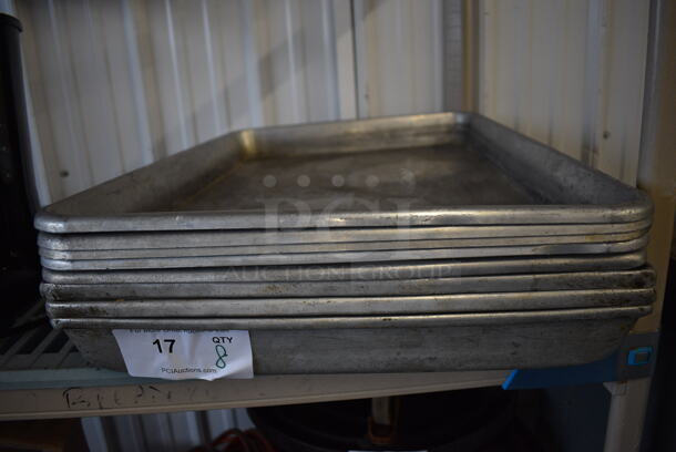 8 Metal Baking Pans. 18x26x2, 18x26x3. 8 Times Your Bid!