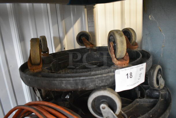 3 Black Poly Trash Can Dollies on Commercial Casters. 18x18x6. 3 Times Your Bid! - Image 2 of 3