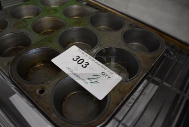 2 Metal Muffin Baking Pans. 10.5x14x1.5, 7x10.5x1.5. 2 Times Your Bid! - Image 2 of 3