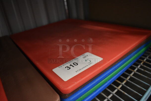 5 Cutting Boards; Red, Brown, 2 Blue and Green. 15x20x0.5. 5 Times Your Bid! - Image 3 of 3