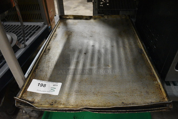 3 Metal Perforated Baking Pans. 18x26x1. 3 Times Your Bid!