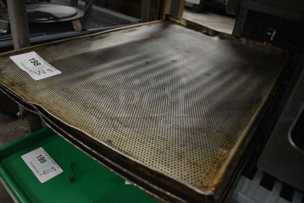 3 Metal Perforated Baking Pans. 18x26x1. 3 Times Your Bid! - Image 2 of 3