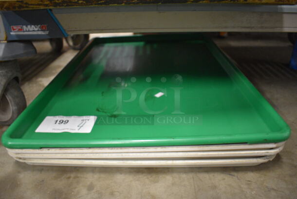 4 Poly Pans; 1 Green and 3 White. 18x26x1. 4 Times Your Bid! - Image 1 of 2