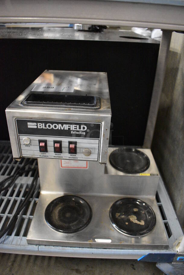 Bloomfield Stainless Steel Commercial Countertop 3 Burner Coffee Machine. 16x14x16