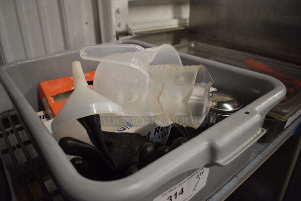 ALL ONE MONEY! Lot of Various Items Including Poly Pitchers in Gray Poly Bus Bin! - Image 2 of 3