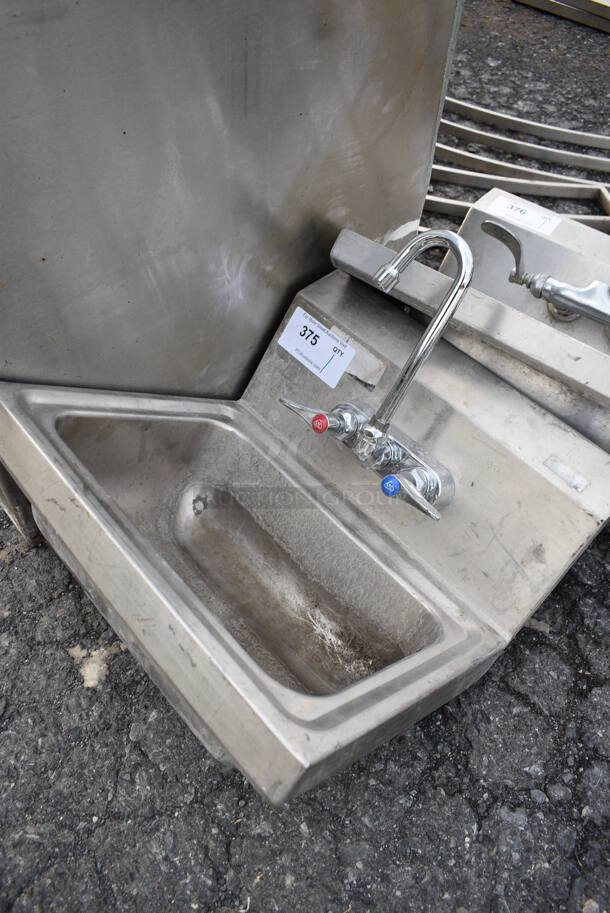 Stainless Steel Commercial Single Bay Wall Mount Sink w/ Faucet and Handles. 17x15.5x17 - Image 2 of 3