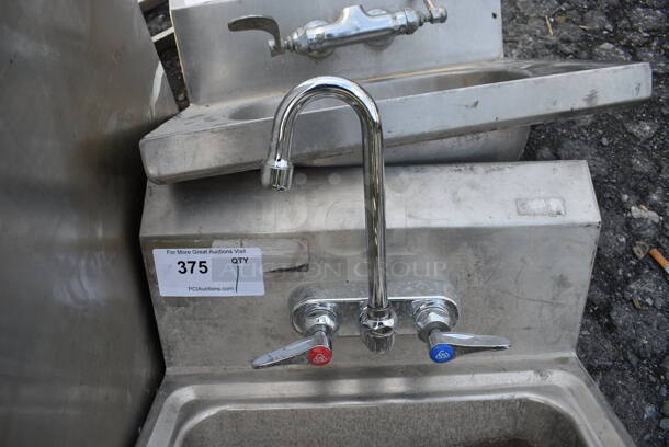 Stainless Steel Commercial Single Bay Wall Mount Sink w/ Faucet and Handles. 17x15.5x17 - Image 3 of 3