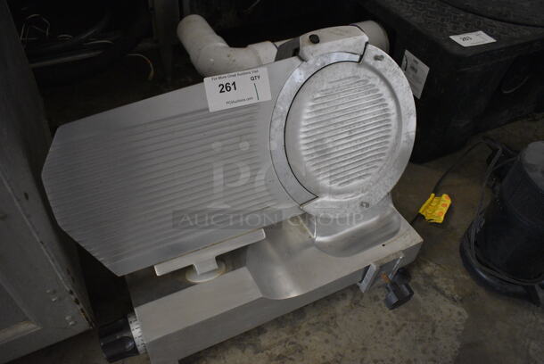 Stainless Steel Commercial Countertop Meat Slicer w/ Blade Sharpener. 25x17x18. Cannot Test - Unit Needs New Power Switch - Image 3 of 4