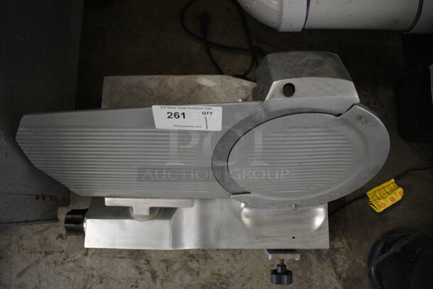Stainless Steel Commercial Countertop Meat Slicer w/ Blade Sharpener. 25x17x18. Cannot Test - Unit Needs New Power Switch - Image 4 of 4