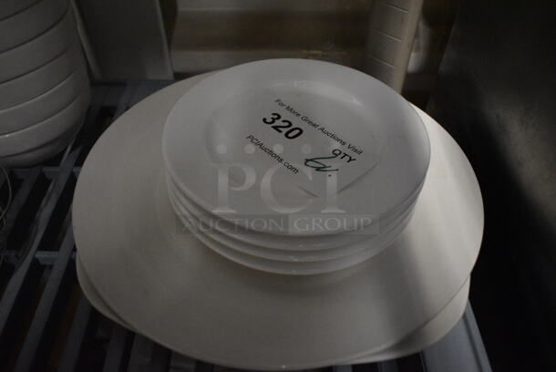 6 Various White Ceramic Plates. Includes 6.5x6.5x1. 6 Times Your Bid!