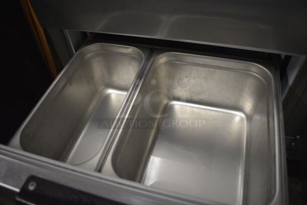 SWEET! Beverage Air Stainless Steel Commercial Undercounter Cooler w/ Door and 2 Drawers on Commercial Casters. 115 Volts, 1 Phase. 48x30x34.5. Tested and Powers On But Does Not Get Cold - Image 5 of 7