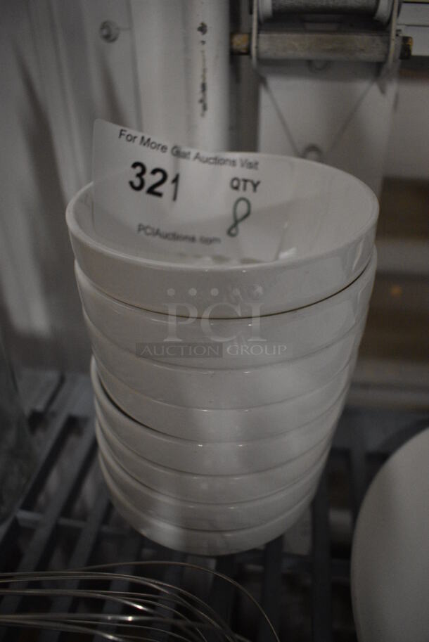 8 White Ceramic Bowls. 4.5x4.5x2. 8 Times Your Bid! - Image 1 of 2