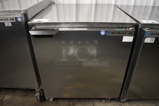 NICE! Beverage Air Model UCR27A-23 Stainless Steel Commercial Single Door Undercounter Cooler on Commercial Casters. 115 Volts, 1 Phase. 27x30x31.5. Tested and Working! - Image 1 of 6