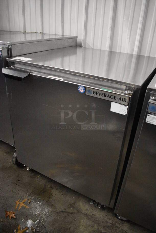 NICE! Beverage Air Model UCR27A-23 Stainless Steel Commercial Single Door Undercounter Cooler on Commercial Casters. 115 Volts, 1 Phase. 27x30x31.5. Tested and Working! - Image 2 of 6