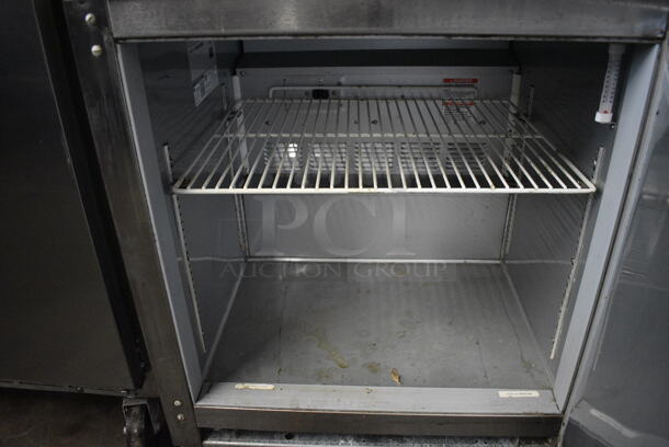 NICE! Beverage Air Model UCR27A-23 Stainless Steel Commercial Single Door Undercounter Cooler on Commercial Casters. 115 Volts, 1 Phase. 27x30x31.5. Tested and Working! - Image 4 of 6