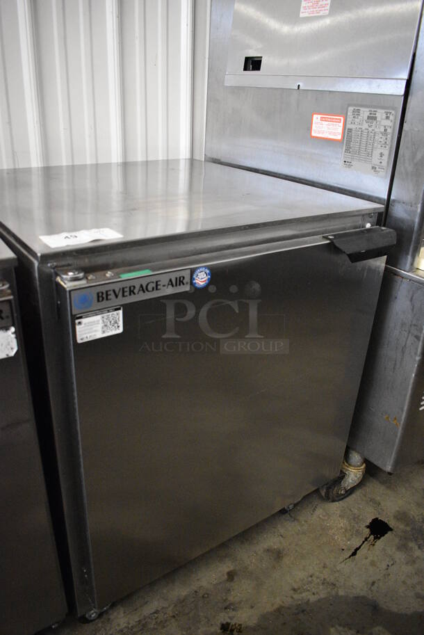 NICE! Beverage Air Model UCR27A-24-23 Stainless Steel Commercial Single Door Undercounter Cooler on Commercial Casters. 115 Volts, 1 Phase. 27x30x31.5. Tested and Working! - Image 3 of 5