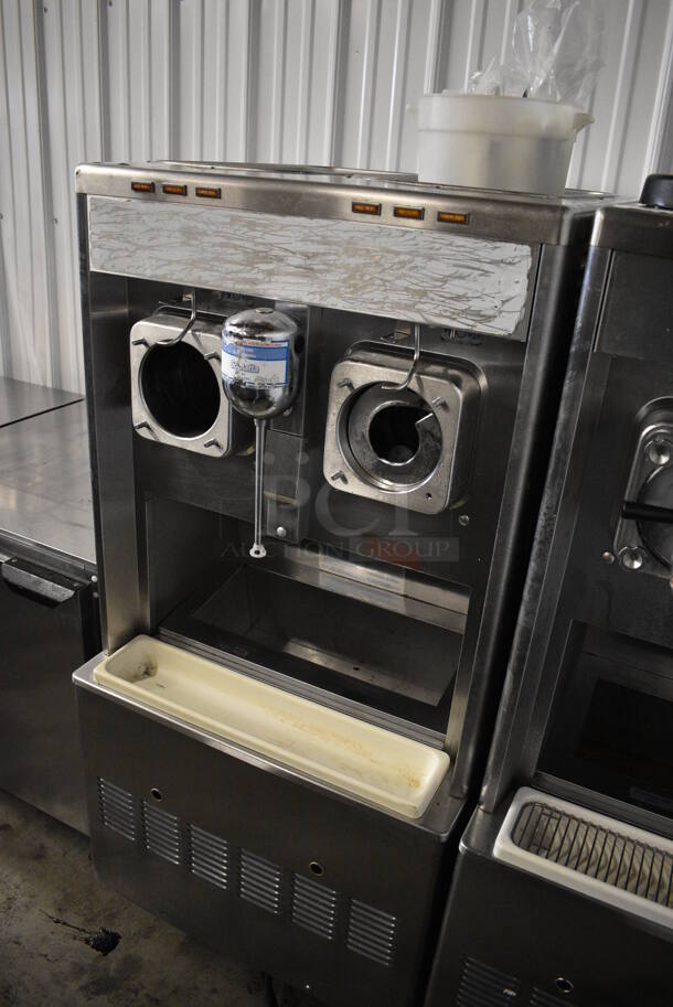 FANTASTIC! Taylor Model 342D-27 Stainless Steel Commercial Floor Style Air Cooled 2 Flavor Frozen Beverage Machine w/ Drink Mixing Attachment on Commercial Casters. 208-230 Volts, 1 Phase. 26x33x58 - Image 2 of 6