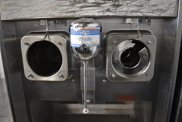 FANTASTIC! Taylor Model 342D-27 Stainless Steel Commercial Floor Style Air Cooled 2 Flavor Frozen Beverage Machine w/ Drink Mixing Attachment on Commercial Casters. 208-230 Volts, 1 Phase. 26x33x58 - Image 3 of 6