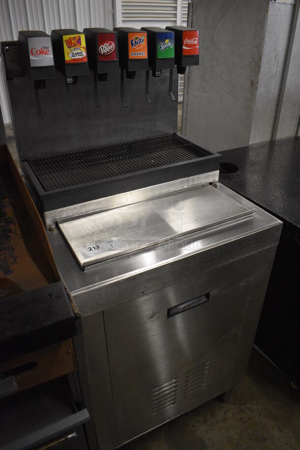 NICE! McCann's Model 16-1321 Stainless Steel Commercial 6 Flavor Carbonated Beverage Machine on Stainless Steel Ice Bin. 25x25x56 - Image 2 of 8