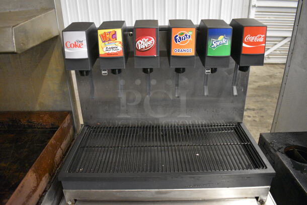 NICE! McCann's Model 16-1321 Stainless Steel Commercial 6 Flavor Carbonated Beverage Machine on Stainless Steel Ice Bin. 25x25x56 - Image 3 of 8