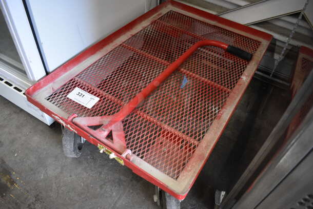 Red Metal Dolly on Commercial Casters. 22.5x35.5x11 - Image 2 of 3